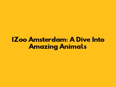 IZoo Amsterdam: A Dive Into Amazing Animals