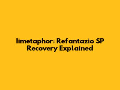 Iimetaphor: Refantazio SP Recovery Explained