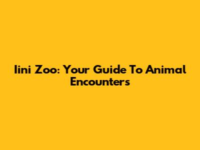 Iini Zoo: Your Guide To Animal Encounters