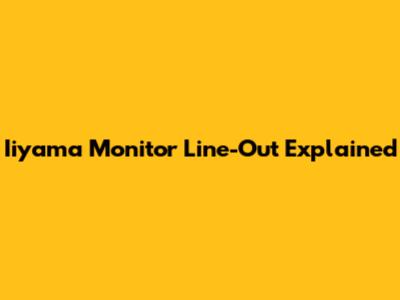 Iiyama Monitor Line-Out Explained