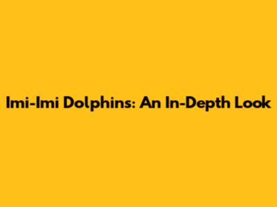 Imi-Imi Dolphins: An In-Depth Look