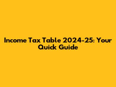 Income Tax Table 2024-25: Your Quick Guide