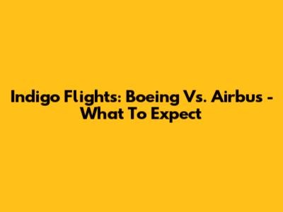 Indigo Flights: Boeing Vs. Airbus - What To Expect