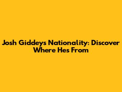 Josh Giddey's Nationality: Discover Where He's From