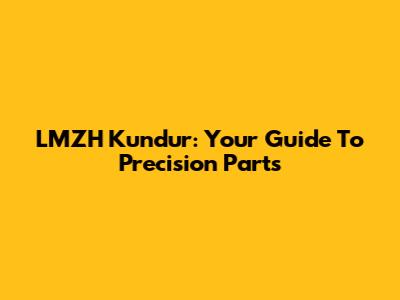 LMZH Kundur: Your Guide To Precision Parts