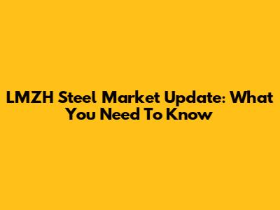 LMZH Steel Market Update: What You Need To Know
