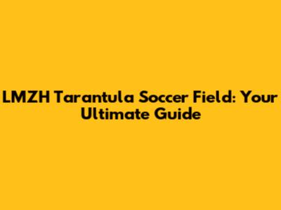 LMZH Tarantula Soccer Field: Your Ultimate Guide