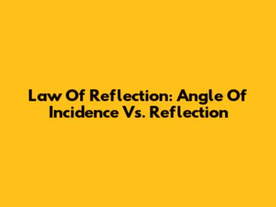 Law Of Reflection: Angle Of Incidence Vs. Reflection
