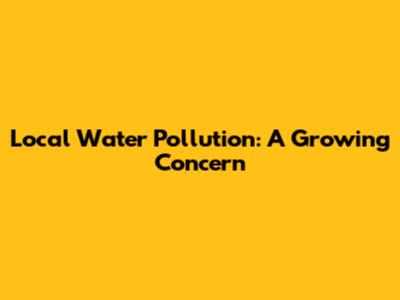 Local Water Pollution: A Growing Concern