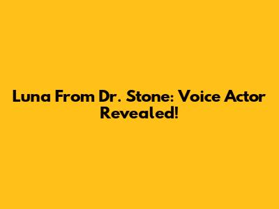 Luna From Dr. Stone: Voice Actor Revealed!