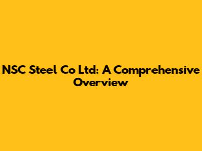 NSC Steel Co Ltd: A Comprehensive Overview