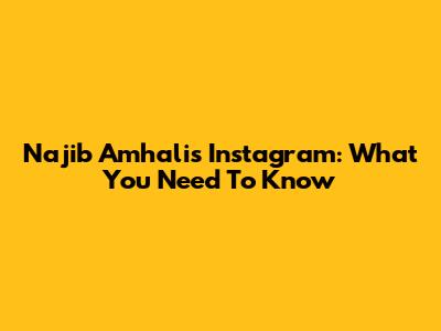 Najib Amhali's Instagram: What You Need To Know