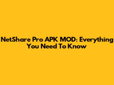 NetShare Pro APK MOD: Everything You Need To Know