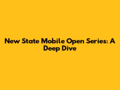 New State Mobile Open Series: A Deep Dive