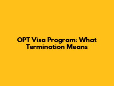 OPT Visa Program: What Termination Means