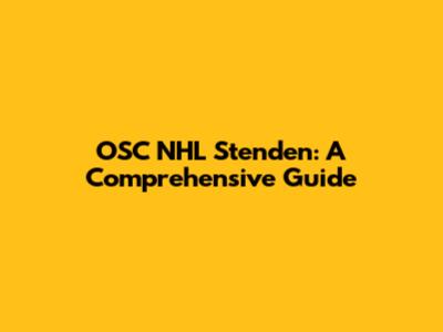 OSC NHL Stenden: A Comprehensive Guide