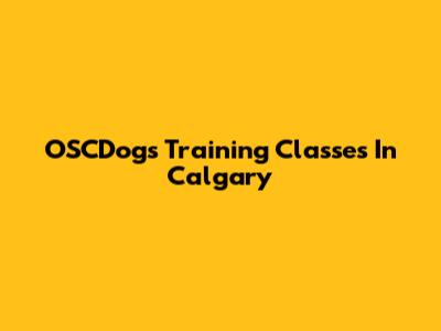 OSCDogs Training Classes In Calgary