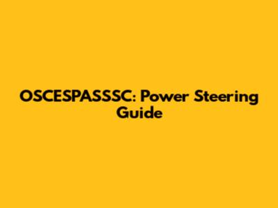 OSCESPASSSC: Power Steering Guide