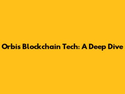 Orbis Blockchain Tech: A Deep Dive