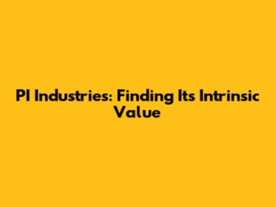 PI Industries: Finding Its Intrinsic Value