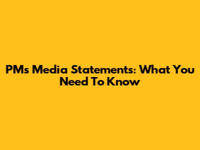 PM's Media Statements: What You Need To Know