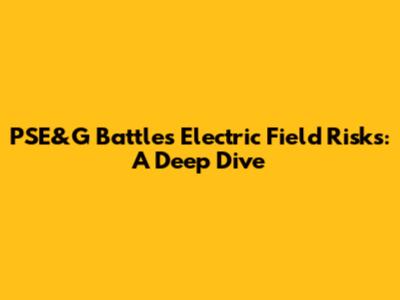 PSE&G Battles Electric Field Risks: A Deep Dive