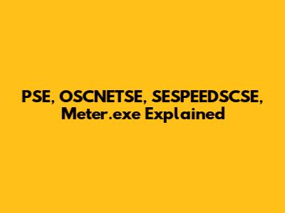 PSE, OSCNETSE, SESPEEDSCSE, Meter.exe Explained