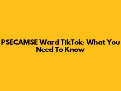 PSECAMSE Ward TikTok: What You Need To Know