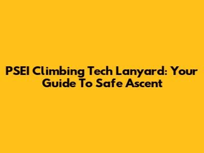 PSEI Climbing Tech Lanyard: Your Guide To Safe Ascent