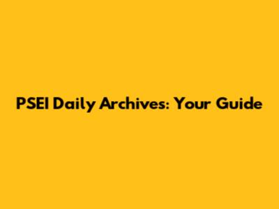 PSEI Daily Archives: Your Guide