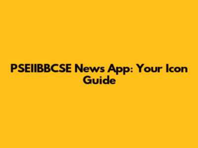 PSEIIBBCSE News App: Your Icon Guide