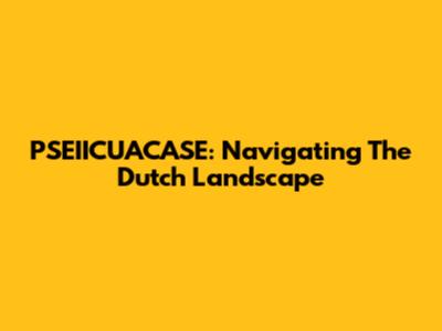 PSEIICUACASE: Navigating The Dutch Landscape