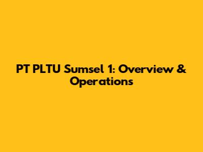 PT PLTU Sumsel 1: Overview & Operations