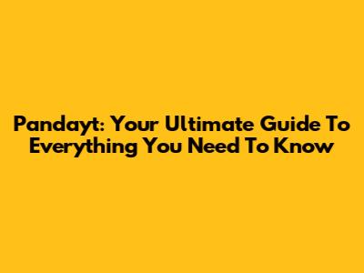 Pandayt: Your Ultimate Guide To Everything You Need To Know