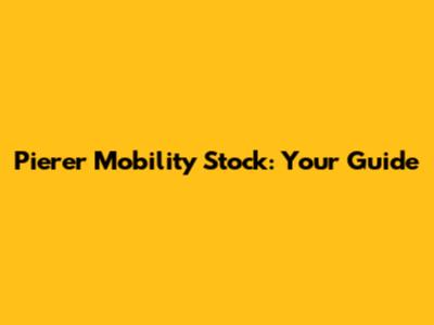 Pierer Mobility Stock: Your Guide
