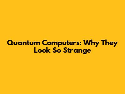 Quantum Computers: Why They Look So Strange