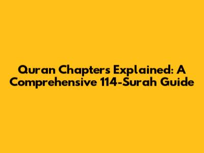 Quran Chapters Explained: A Comprehensive 114-Surah Guide