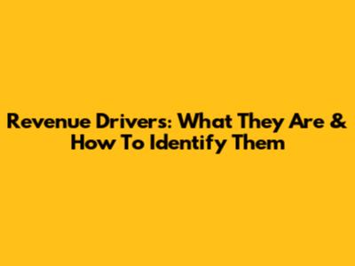 Revenue Drivers: What They Are & How To Identify Them