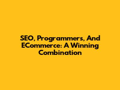 SEO, Programmers, And ECommerce: A Winning Combination