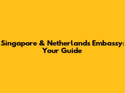 Singapore & Netherlands Embassy: Your Guide