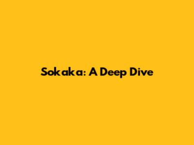 Sokaka: A Deep Dive
