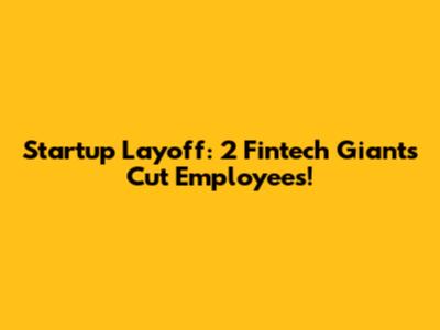 Startup Layoff: 2 Fintech Giants Cut Employees!