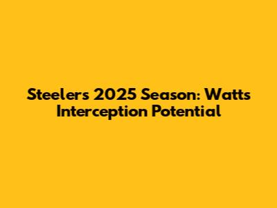 Steelers' 2025 Season: Watt's Interception Potential