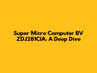 Super Micro Computer BV ZDJ281CIA: A Deep Dive