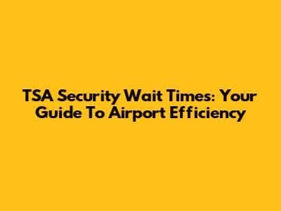 TSA Security Wait Times: Your Guide To Airport Efficiency