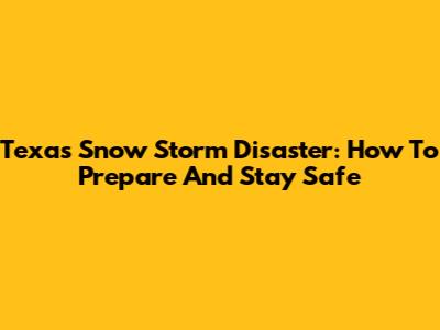 Texas Snow Storm Disaster: How To Prepare And Stay Safe