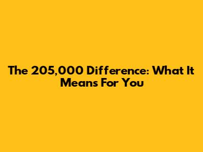 The 205,000 Difference: What It Means For You