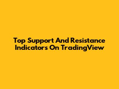 Top Support And Resistance Indicators On TradingView