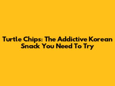 Turtle Chips: The Addictive Korean Snack You Need To Try
