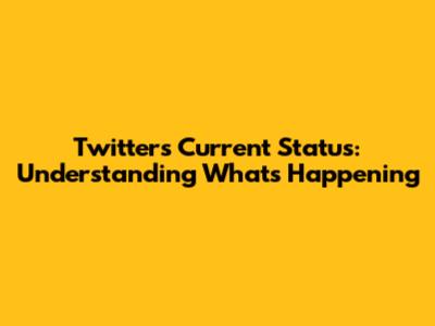 Twitter's Current Status: Understanding What's Happening